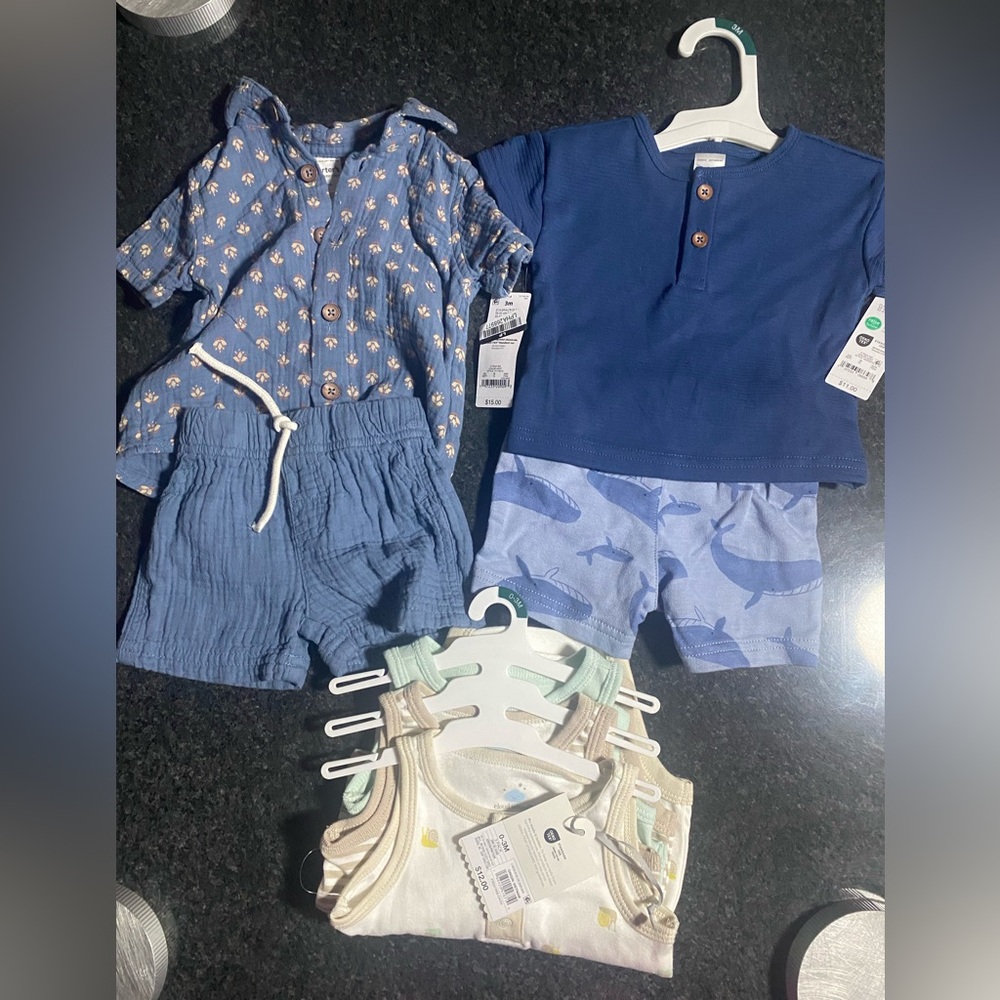 Carter's Blue and White Kids Matching Sets
